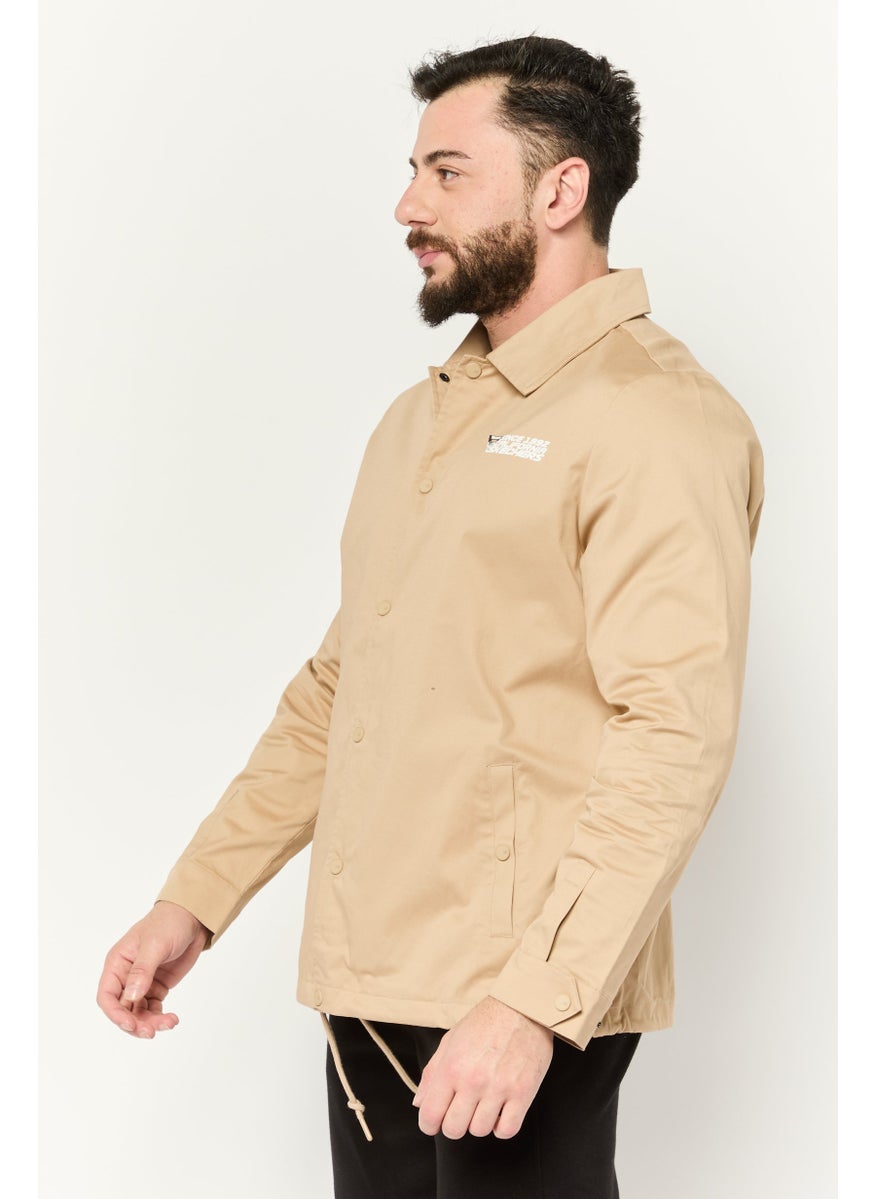 SKECHERS - Men Sportswear Fit Long Sleeve Outdoor Woven Jacket, Tan - Image 1