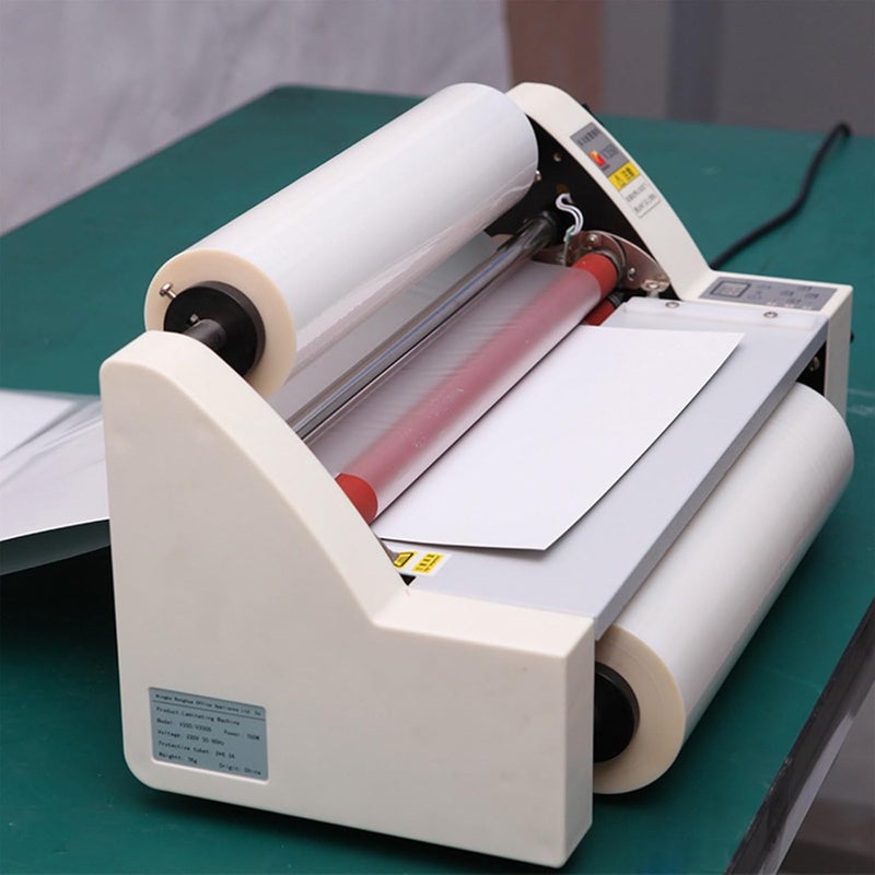 Hot Cold Roll Laminator Machine, Single/Dual Sided Laminating for Document Paper Photo, 350mm Width - Image 3