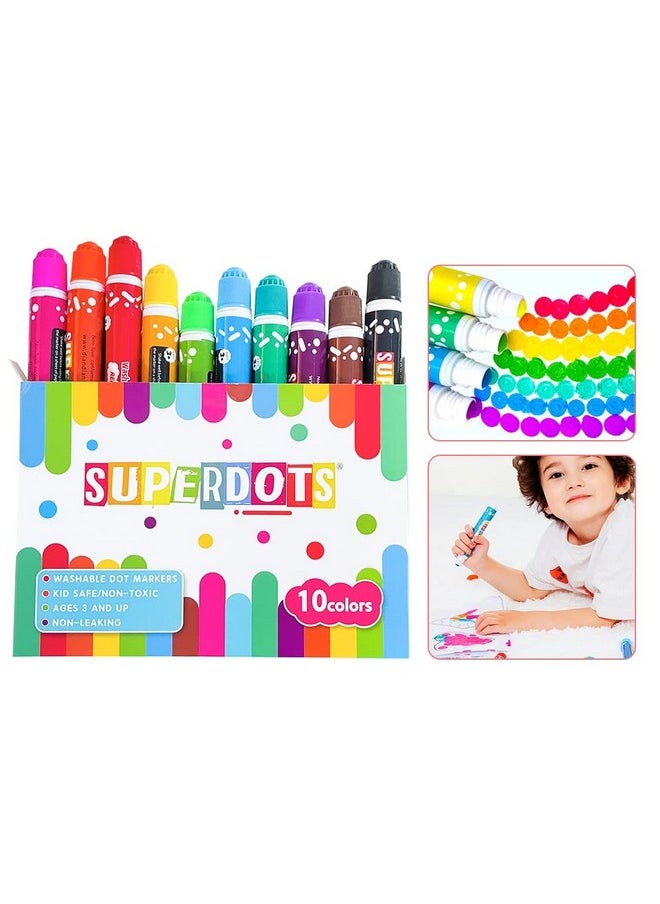 deziine deziine�10 Colors Washable Dot Markers for Toddlers and Kids� Bingo Daubers Dot Paint Toddler Art Supplies.  - Image 1