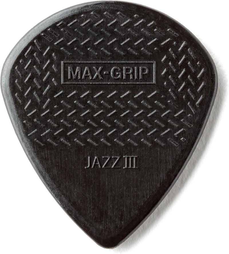 Jim Dunlop Max-Grip® Jazz III Guitar Picks - Black 'Stiffo', 6-Pack - Image 1
