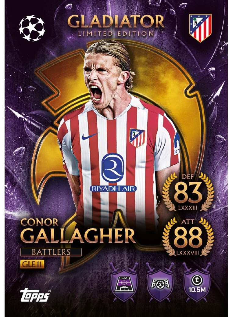 توبس لعبة بطاقات التداول والتحصيل Topps UEFA Champions League Match Attax 2025-26 (الحزمة الضخمة: المصارعون - المقاتلون) - Image 4