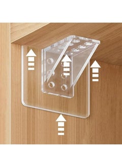 Generic 6Pcs Large Self Adhesive Cabinet Shelf Support, Non Marking Adhesive Layer Plate Holder Punch Free Transparent Shelf Pegs for Shelves Brackets Holders for Cupboard Bookshelf Closet Furniture 7*7CM  - Image 2