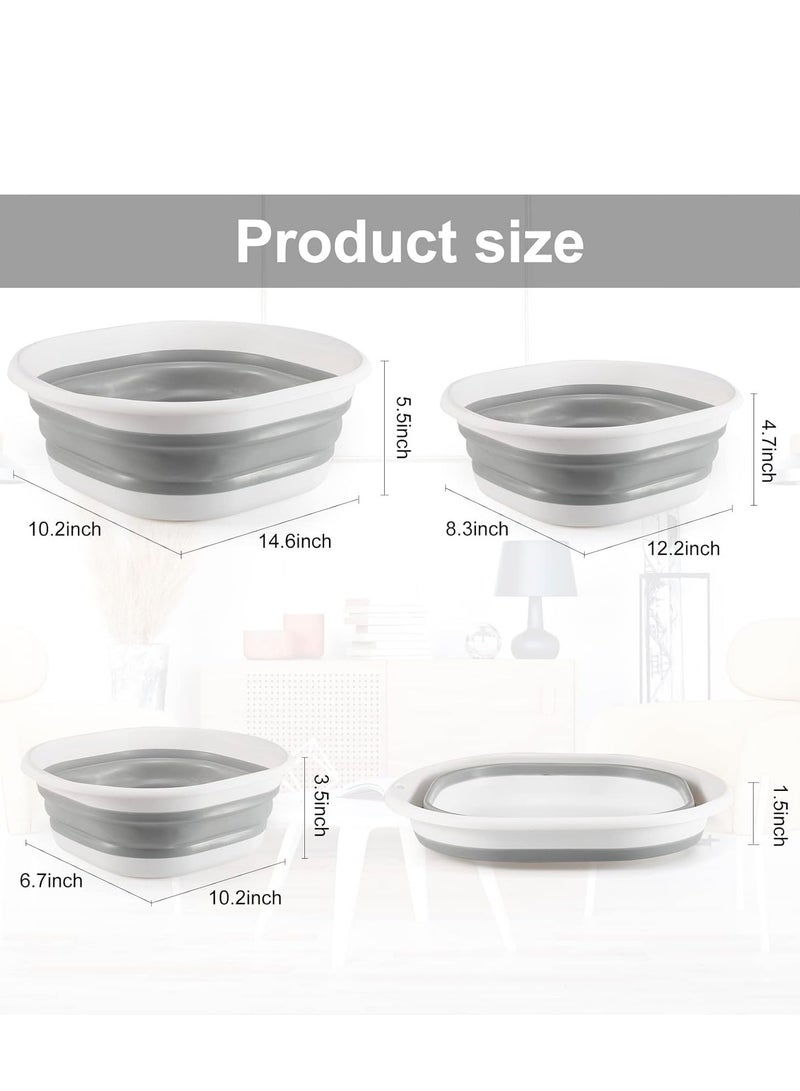 TRASSLE Collapsible Tub Wash Basin Laundry Tub 3 Pack Collapsible Laundry Baskets Foldable Dish Tub Plastic Washtub Space Saving Storage Container for Dishing, Fruit, Camping, Laundry, Hiking & Home - Image 2