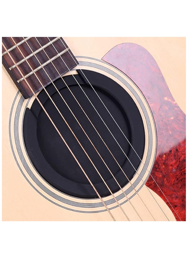 SOLDOUT Guitar Sound Hole Cover Block Silencer Silicone for Classical Guitar Acoustic Folk Guitar Black (10cm)  - Image 1