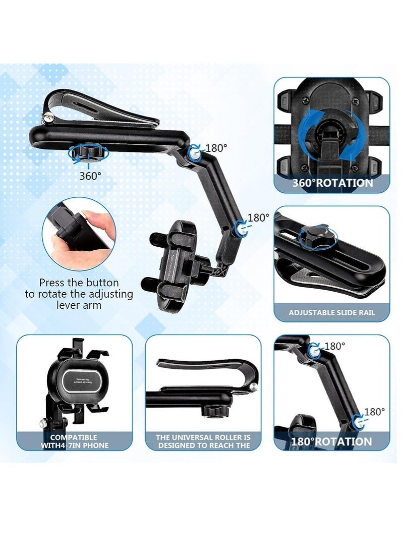 Car Phone Holder,Rotatable and Retractable Car Phone Holders,2024 Multipurpose Used Car Visor 1080 Rotation Phone Clip,Universal Car Phone Holder Mount,Cell Phone Holder Car Compatible with All Phone - Image 3