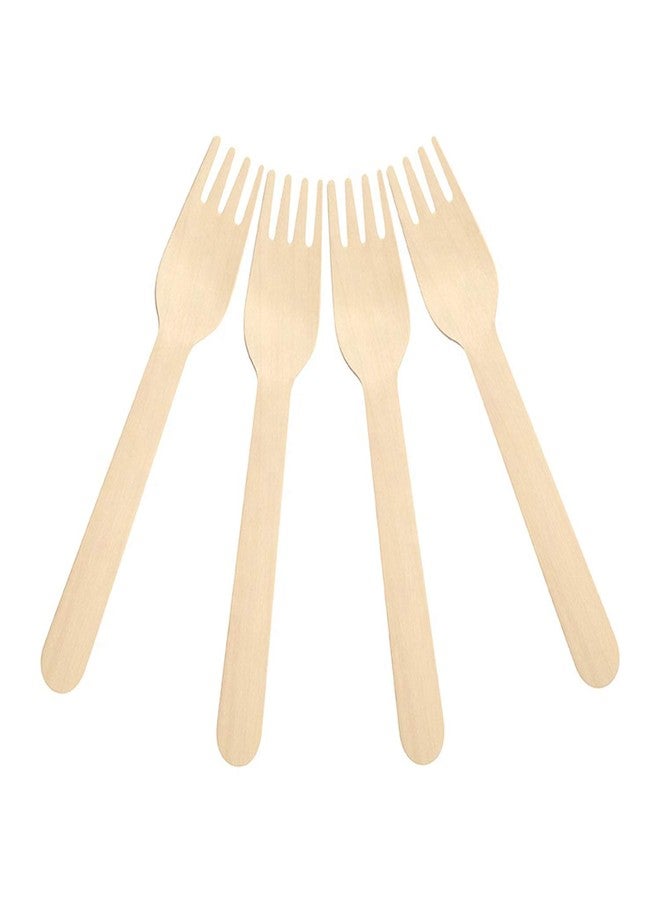 Jamboree!!! Jamboree Disposable Wooden Forks Natural Wood Biodegradable Utensils Cutlery Eco-Friendly, Forks forWedding, Birthdays, Travel & All Multi Purpose Disposable Wooden Forks Disposable (100 Pack) - Image 3