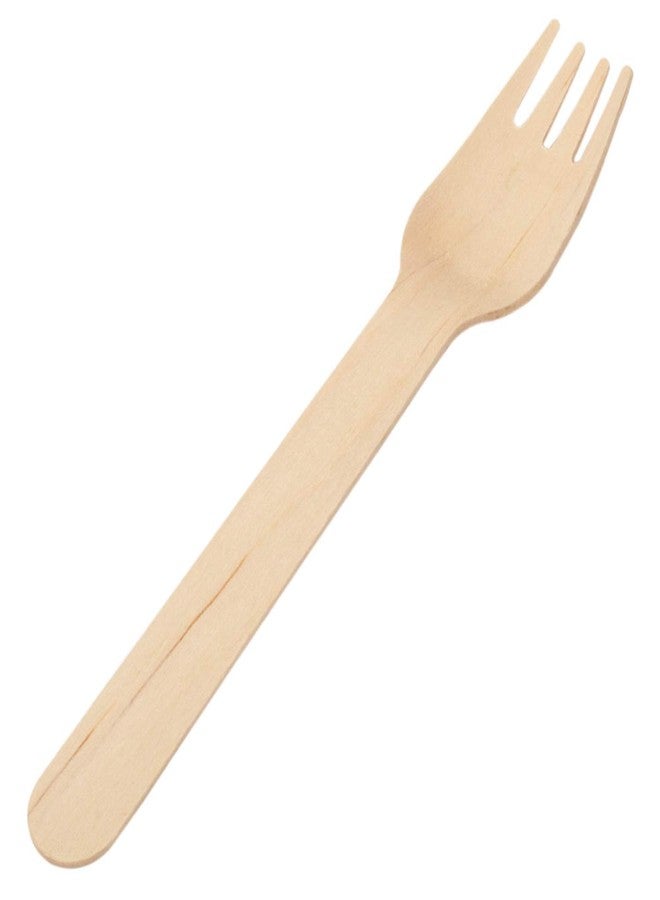 Jamboree!!! Jamboree Disposable Wooden Forks Natural Wood Biodegradable Utensils Cutlery Eco-Friendly, Forks forWedding, Birthdays, Travel & All Multi Purpose Disposable Wooden Forks Disposable (100 Pack) - Image 2