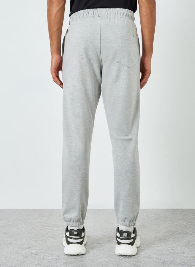 Styli Men Grey Solid Joggers with Pintuck Detail - Image 4