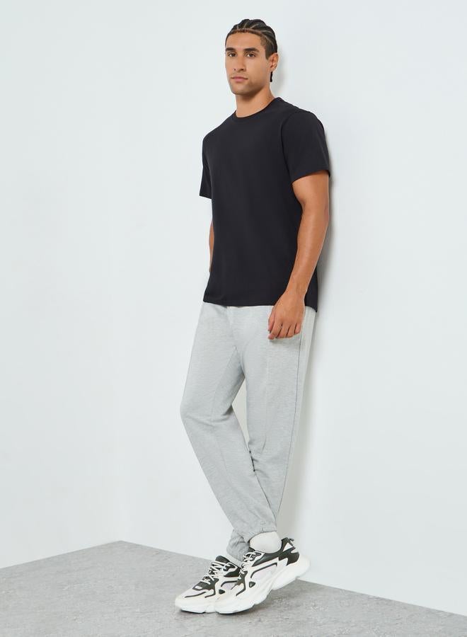 Styli Men Grey Solid Joggers with Pintuck Detail - Image 2