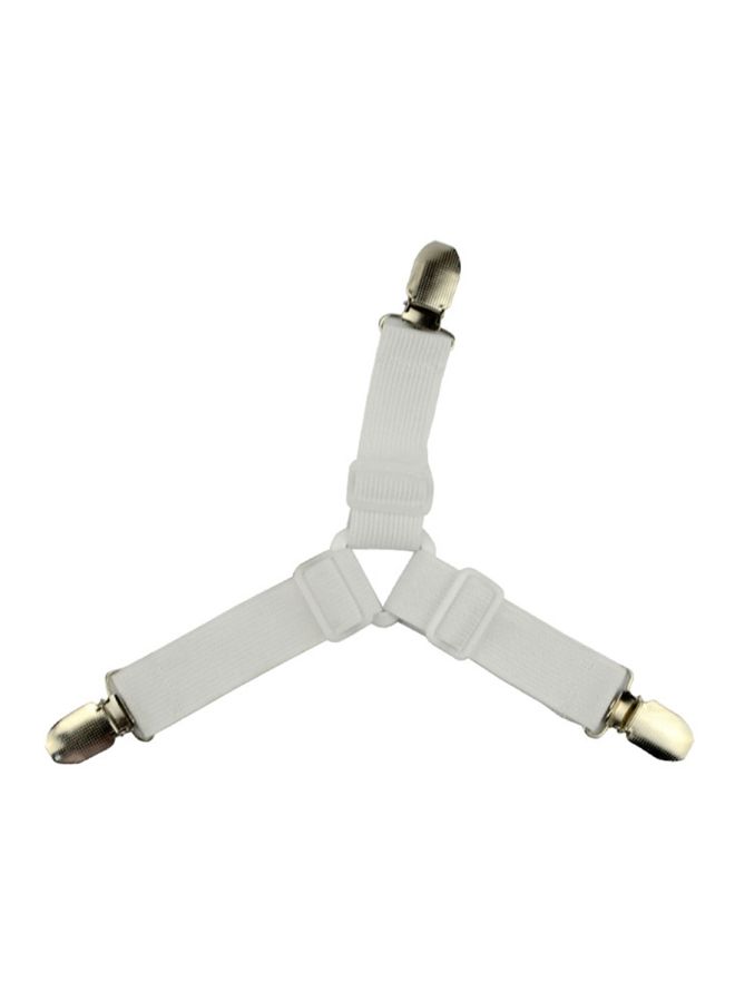 NIBEMINENT Adjustable Bed Sheet Fastener Combination White/Gold  - Image 1