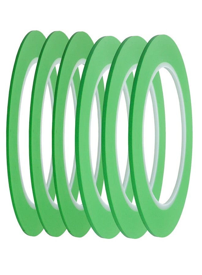 JINBING High-Temp Vinyl Fine Line Fineline Masking Tape Automotive Paint for Curves Green (1/16in x 3 + 1/8in x 3) - Image 1