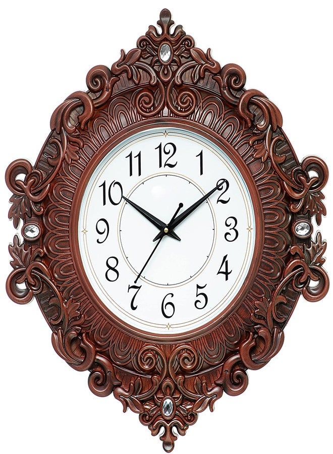 Harbour Analog Plastic Wall Clock, Brown (48 x 41 cm) - Image 1