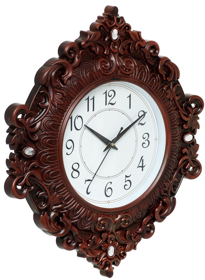 Harbour Analog Plastic Wall Clock, Brown (48 x 41 cm) - Image 3