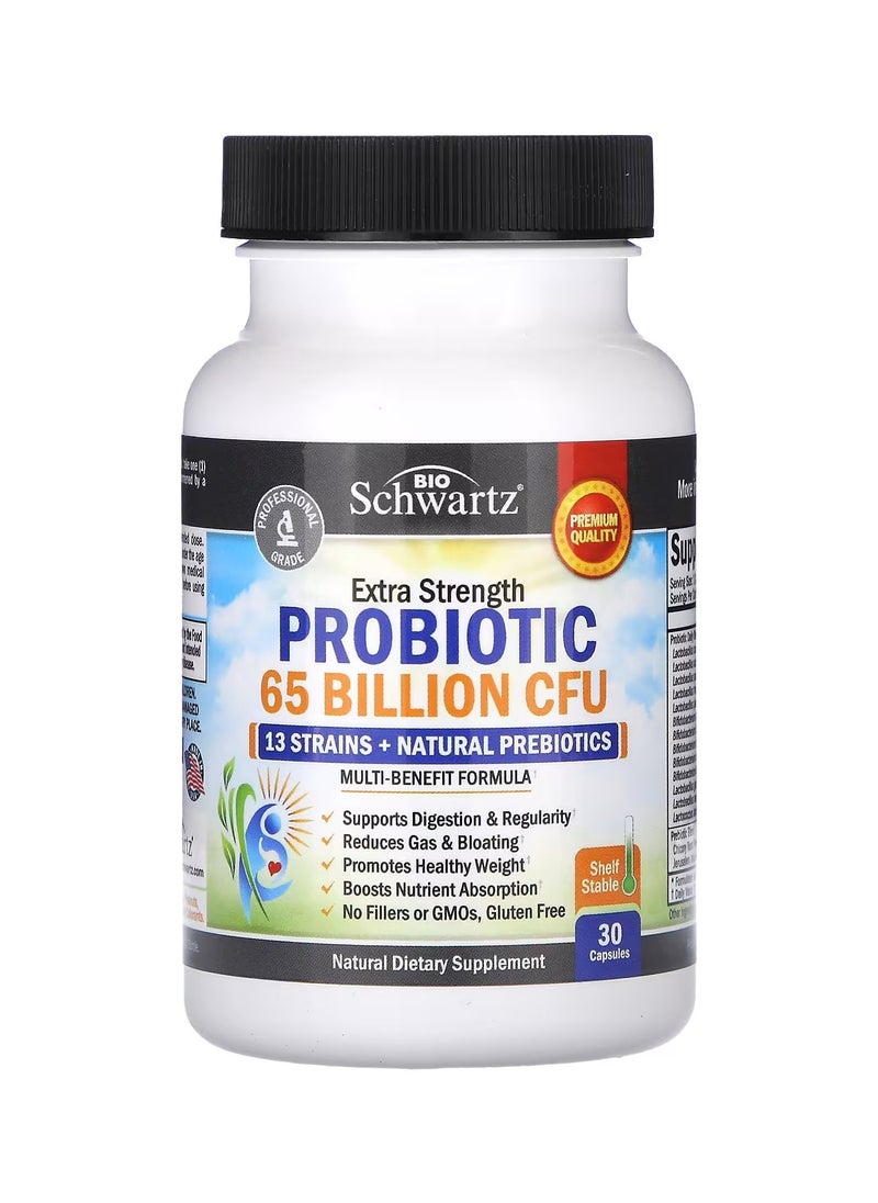 BioSchwartz - Extra Strength, Probiotic, 65 Billion CFU, 30 Capsules - Image 1