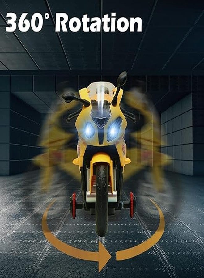 CERT 1:20 Scale Remote Control Rechargeable Motorbike Toys for Boys, 360° Spinning Action Performing Racing Bike Toy with Light & Sound Function for Boys Girls 4-12 Years-Multi Color - Image 3