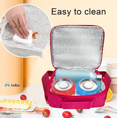 FunBlast Lunch Bag for Women – Rectangle Shaped Multi-Purpose Insulated Travel Lunch Bag for Office, Lunch Box Carrying Bag for Women, Tiffin, Storage Bag for Lunch Box (Cute Girl) - Image 4