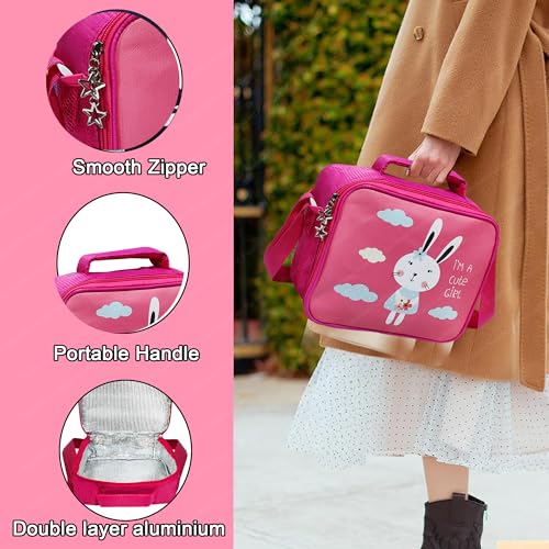 FunBlast Lunch Bag for Women – Rectangle Shaped Multi-Purpose Insulated Travel Lunch Bag for Office, Lunch Box Carrying Bag for Women, Tiffin, Storage Bag for Lunch Box (Cute Girl) - Image 2