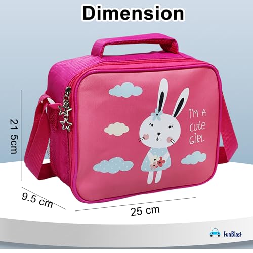 FunBlast Lunch Bag for Women – Rectangle Shaped Multi-Purpose Insulated Travel Lunch Bag for Office, Lunch Box Carrying Bag for Women, Tiffin, Storage Bag for Lunch Box (Cute Girl) - Image 3