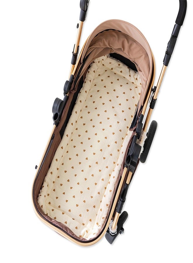 SONARIN Warm Baby Stroller Seat Liner,Soft Thick Pushchair Seat Liner Baby Stroller Cushion Seat Insert Pad Universal for Pushchair Pram Buggy Car Seat High Chair(Heart) - Image 1