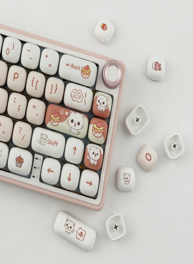 TYRIXKI PBT Keycaps 147 Keys MOG Profile Keycaps, Pink Dessert Cat Keycaps Dye-Sublimation Cute Keycaps Custom Keycaps for Cherry Gateron MX Swithes Mechanical Keyboards - Image 2