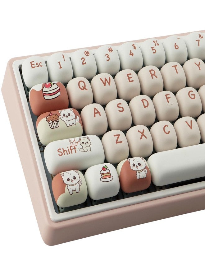 TYRIXKI PBT Keycaps 147 Keys MOG Profile Keycaps, Pink Dessert Cat Keycaps Dye-Sublimation Cute Keycaps Custom Keycaps for Cherry Gateron MX Swithes Mechanical Keyboards - Image 1