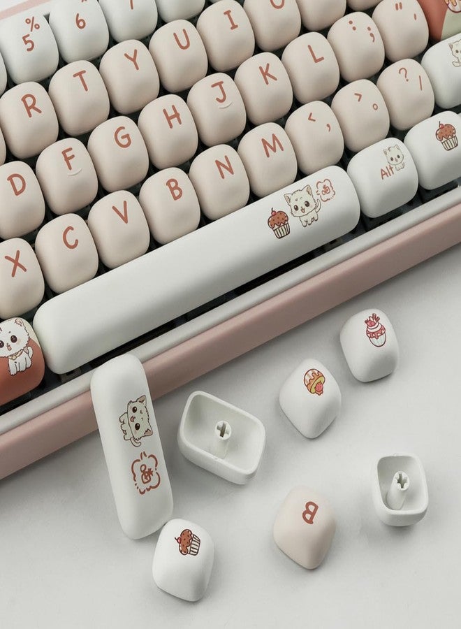 TYRIXKI PBT Keycaps 147 Keys MOG Profile Keycaps, Pink Dessert Cat Keycaps Dye-Sublimation Cute Keycaps Custom Keycaps for Cherry Gateron MX Swithes Mechanical Keyboards - Image 4