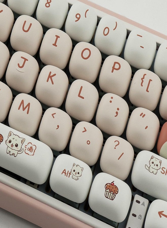 TYRIXKI PBT Keycaps 147 Keys MOG Profile Keycaps, Pink Dessert Cat Keycaps Dye-Sublimation Cute Keycaps Custom Keycaps for Cherry Gateron MX Swithes Mechanical Keyboards - Image 5