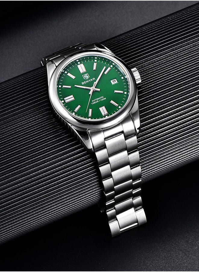 BENYAR Men's Automatic Watches Full Steel Luxury Casual Business Wrist Watch for Men Sea-gull ST6 Mechanical Synthetic Glass Wristwatch  - Image 2