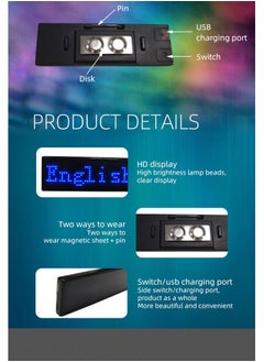 GULFLINK Flashing LED Name Badge APP Control LED Name Plate Magnetic Pin Badge Digital Programmable LED Name Badge.  - Image 2
