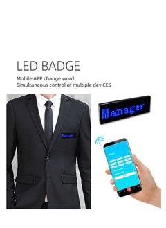 GULFLINK Flashing LED Name Badge APP Control LED Name Plate Magnetic Pin Badge Digital Programmable LED Name Badge.  - Image 3