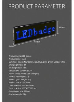 GULFLINK Flashing LED Name Badge APP Control LED Name Plate Magnetic Pin Badge Digital Programmable LED Name Badge.  - Image 5