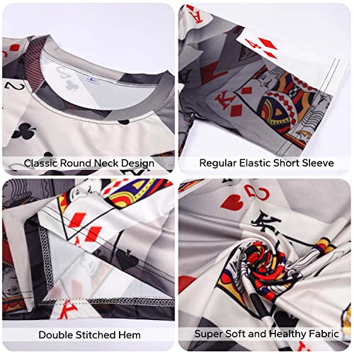 KYKU Funny Poker T Shirt Unisex Casual 3D Print Short Sleeve T-Shirt Tees （X-Large） - Image 4