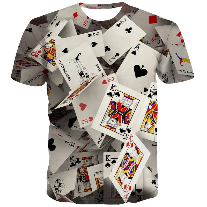 KYKU Funny Poker T Shirt Unisex Casual 3D Print Short Sleeve T-Shirt Tees （X-Large） - Image 5