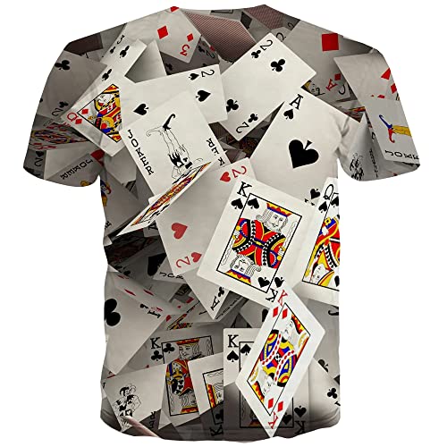KYKU Funny Poker T Shirt Unisex Casual 3D Print Short Sleeve T-Shirt Tees （X-Large） - Image 2