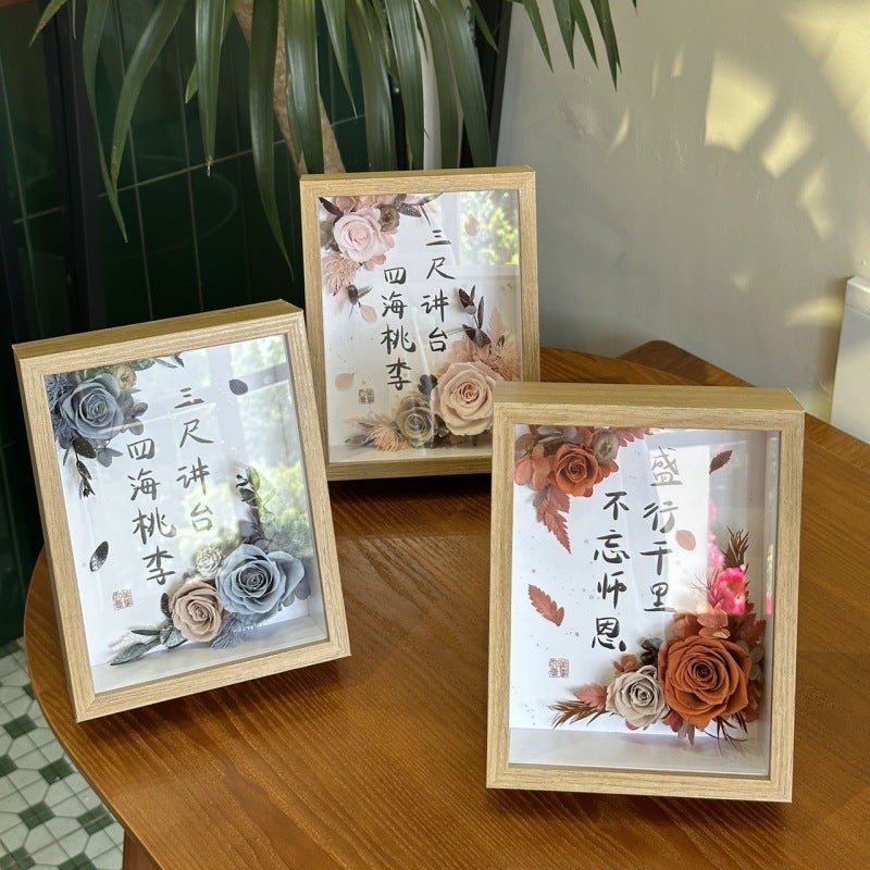 Teacher'S Day Eternal Flower Po Frame Handmade To Send Teacher'S Best Friend Rose Dried Flower Ornaments Teacher'S Day Gift - Image 3