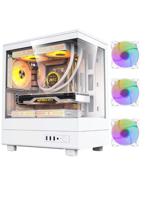 Ultimate PC Case with 3X ARGB Fans & Built-in 650W PSU | USB 3.0 Front I/O | Tempered Glass Panel - ATX / Micro-ATX / ITX Compatible