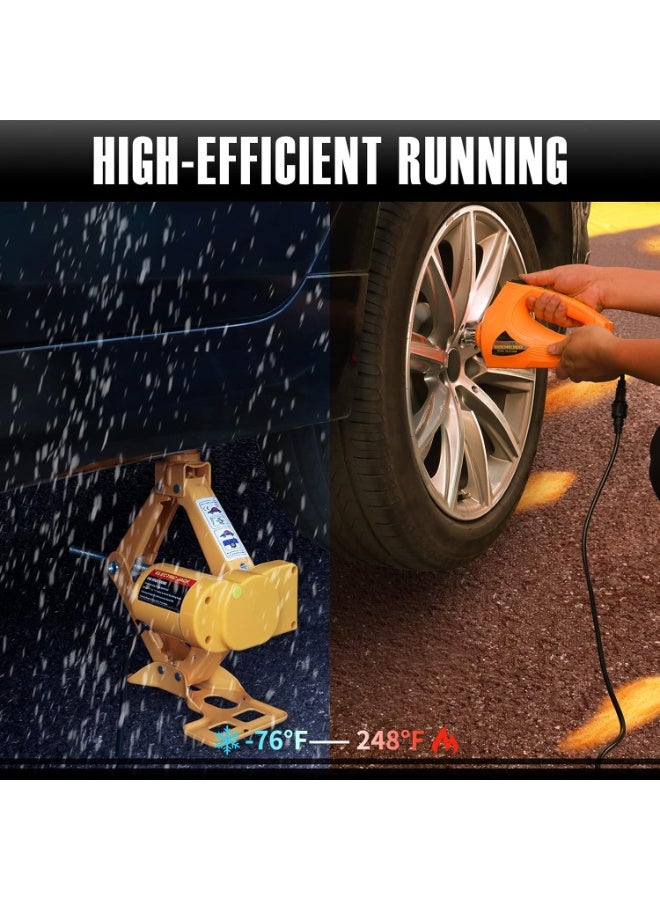 3 Ton Electric Car Jack – 12V Scissor Jack with Impact Wrench & Inflator for Cars, SUVs, and Sedans - Image 3