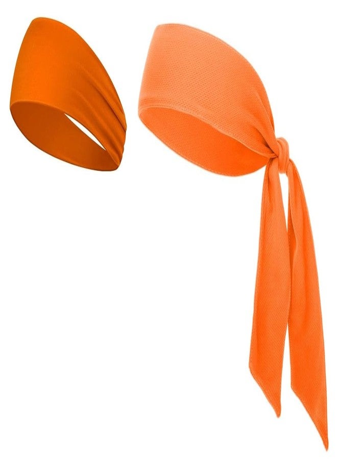 PAROPKAR 2 Design Multi Sports Headbnad Breathable Sweat Wicking Sweatband Wristband Headbands for Men Women Boys Girls (Orange) - Image 1