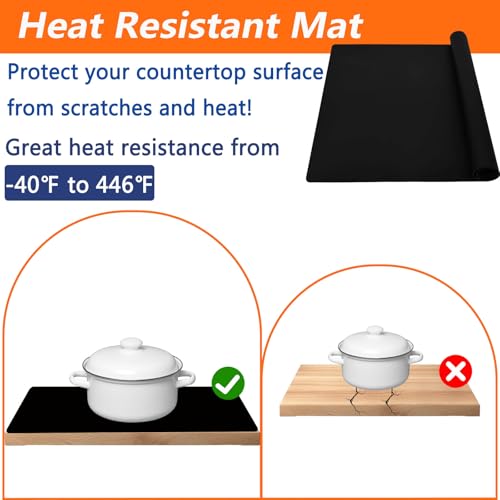 Ultibe 47.3''x23.6''(120cmx60cm) Extra Large Silicone Mat for Kitchen Counter, Heat Resistant Countertop Protector, Non-Slip Waterproof Kitchen Island Mat, Easy to Clean, Semitransparent - Image 5