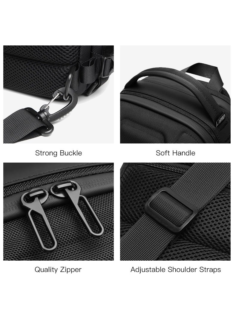 Ozuko Hard Shell Outdoor Multifunctional Sling Bag ,Backpack ,Shoulder ,Chest ,Daypack and Crossbody Can Place A Camera Tripod with Large Capacity Fabric Oxford Water Resistant 31*12*17 CM - Army Gree
