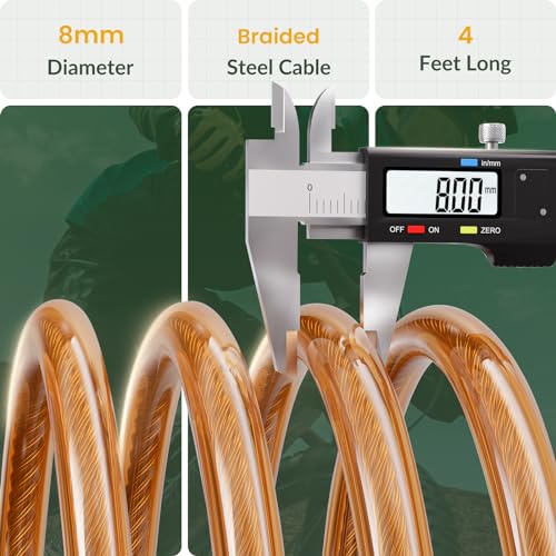 Titanker Bike Lock Cable, 4 Feet Bike Cable Lock Basic Self Coiling Kids Bike Lock Combination with Complimentary Mounting Bracket, 5/16 Inch Diameter (4FT, Orange-8mm) - Image 3
