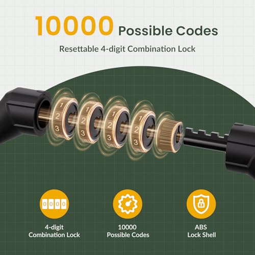 Titanker Bike Lock Cable, 4 Feet Bike Cable Lock Basic Self Coiling Kids Bike Lock Combination with Complimentary Mounting Bracket, 5/16 Inch Diameter (4FT, Orange-8mm) - Image 5