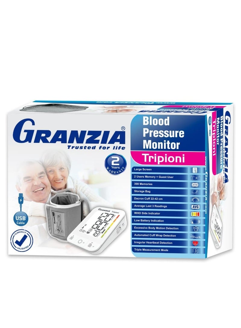  جرانزيا جرانزيا جهاز ضغط قياس الدم ديجيتال تريبيوني لقياس قياس الضغط بمعدل ثلاثي لقراءة ادق يعمل بال usb - Image 1
