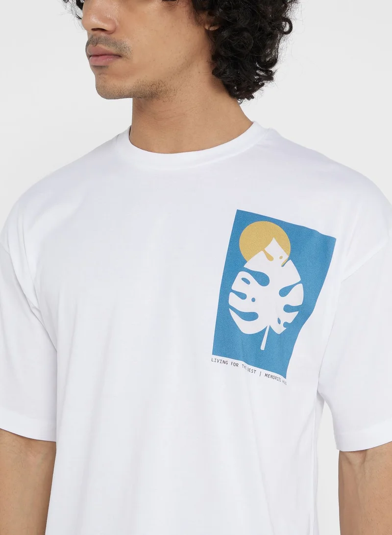 Seventy Five Leaf Print T-Shirt