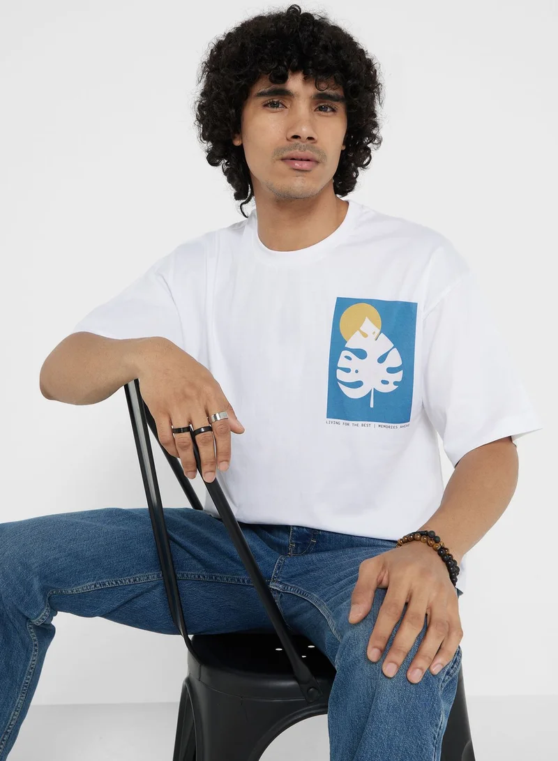 Seventy Five Leaf Print T-Shirt
