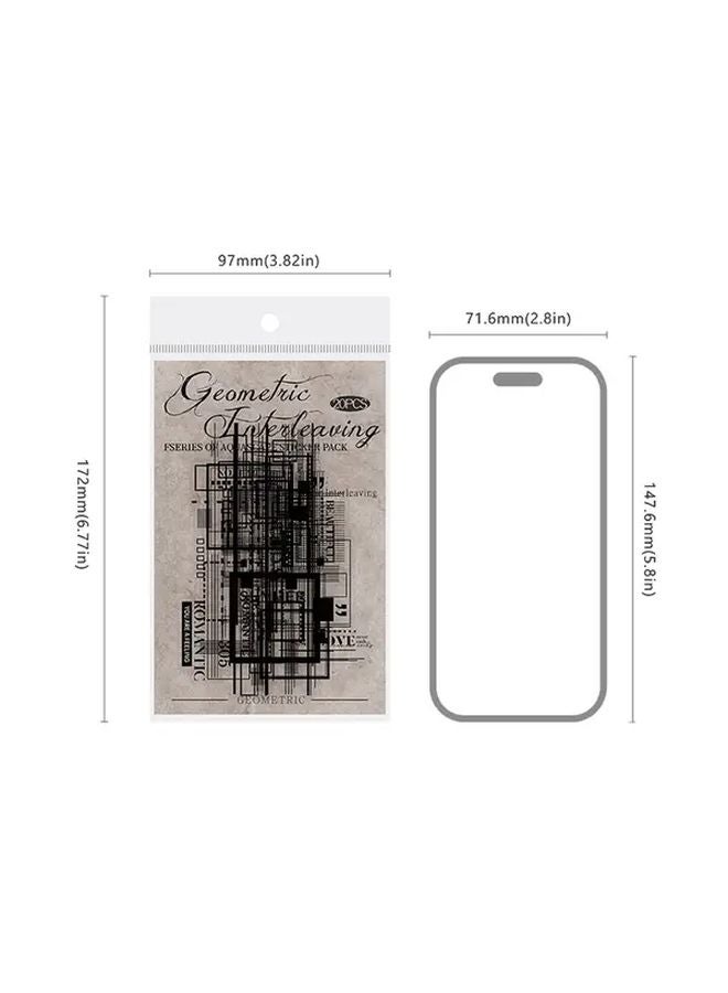 Day and Night Geometric Book Scrapbook Decals Glossy Matte Golden Beige Low Poly Art Templates - Image 3