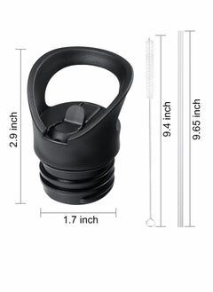 KASTWAVE Straw Lid for Hydro Flask Standard Mouth Water Bottle, Lid with Straws and Flexible Handle fits Hydroflask Standard Mouth 12 - 64 oz, Sports Straw Cap Flip Top Replacement Lid  - Image 4