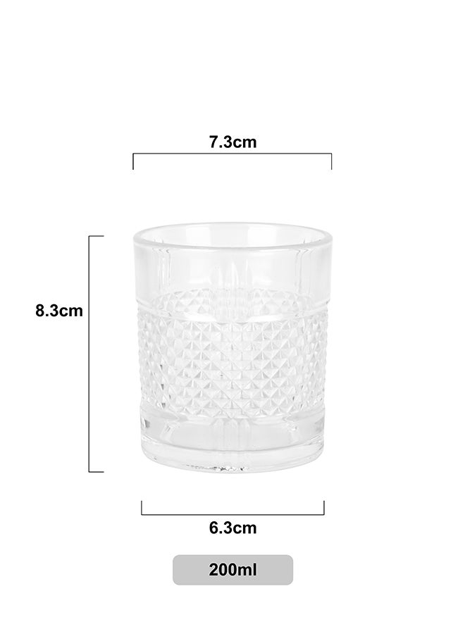 Ollieroo كؤوس ويسكي قديمة مزخرفة - كوب زجاجي متين سعة 200 مل للكوكتيلات، الماء، العصير، البيرة، الويسكي، الكونياك، مجموعة زجاجيات، أدوات مائدة، آمنة للغسالة. - Image 4