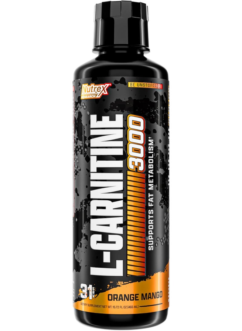 Nutrex Research Liquid Carnitine 3000 | Premium Liquid Carnitine, Fat Loss Support | Orange Mango |465 ML - Image 1