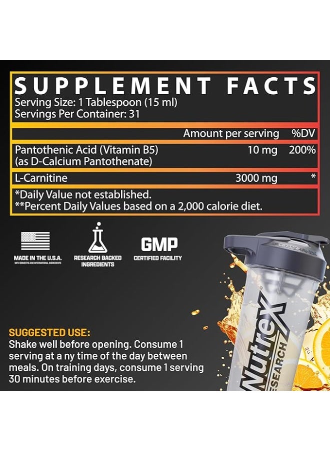 Nutrex Research Liquid Carnitine 3000 | Premium Liquid Carnitine, Fat Loss Support | Orange Mango |465 ML - Image 2